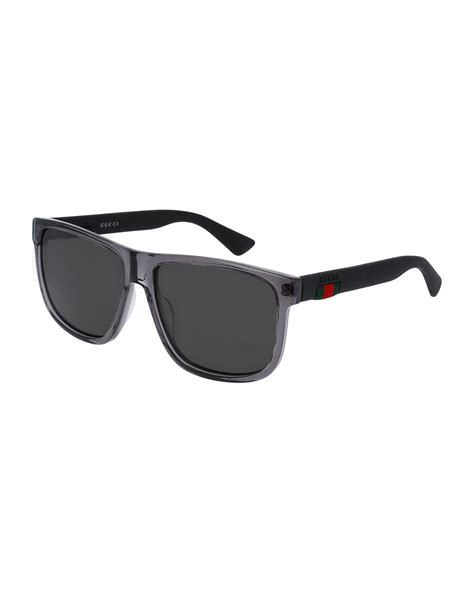 gucci rimless brow-line acetate sunglasses|gucci polarized sunglasses men's.